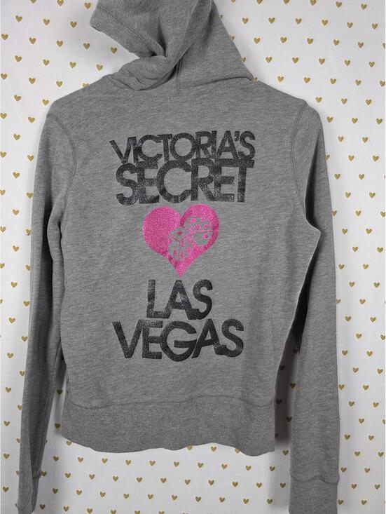 Victoria's Secret Tops - Victorias Secret BLING GLITTERED SUPERMODEL ESSENTIALS Las Vegas Hoodie Jacket S